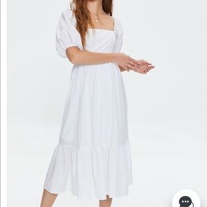 NWT forever 21 puff sleeve dress pink full length